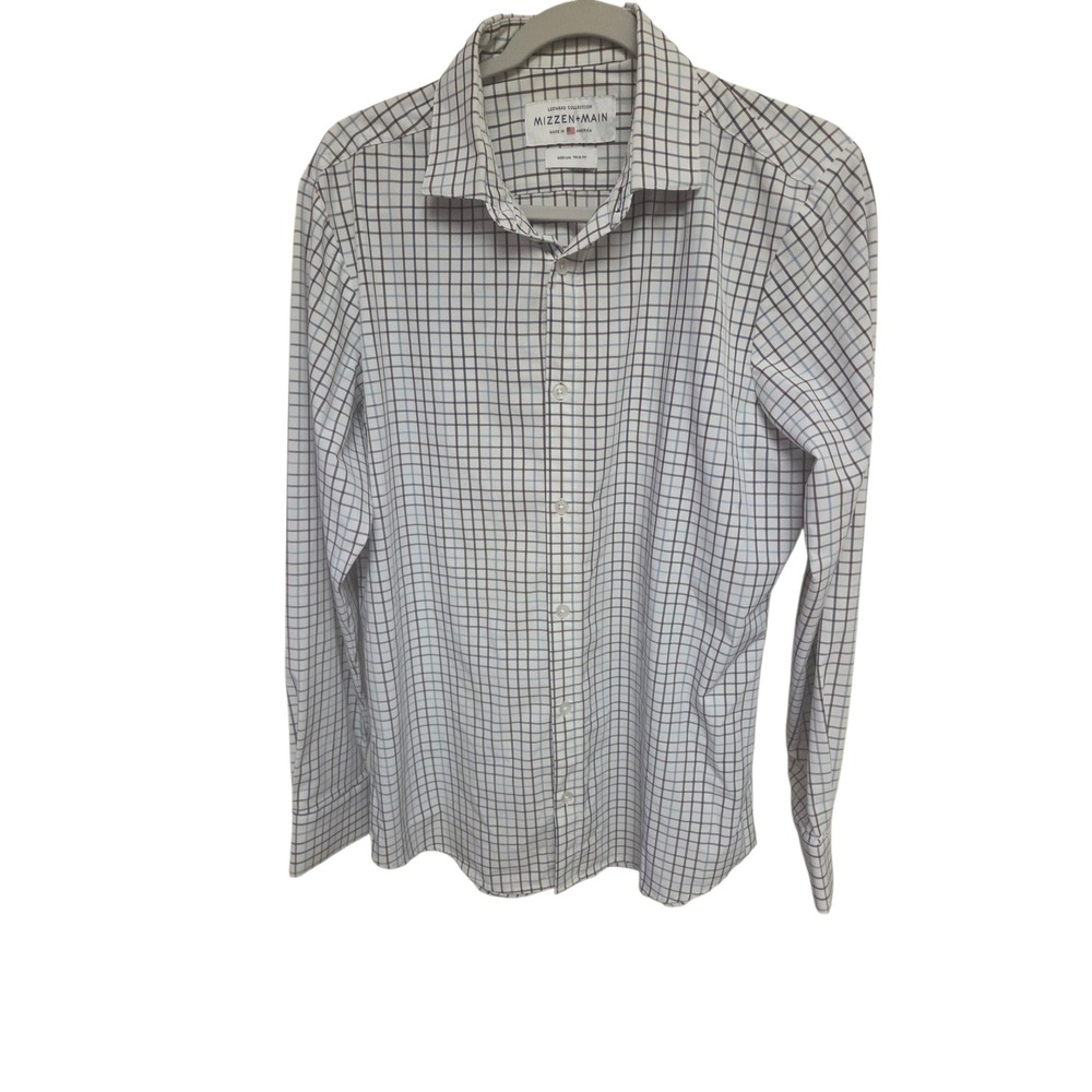 Mizzen+Main Leeward Collection Men's Medium Trim‎ Fit Plaid Button Down Shirt